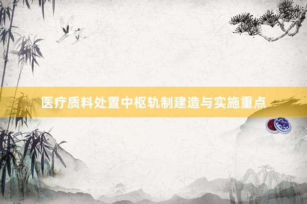 医疗质料处置中枢轨制建造与实施重点